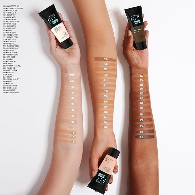 Maybelline New York Fit Me! Mate y Afinaporos Base de Maquillaje