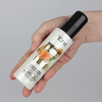 TAHE - Miracle Gold Crema de Peinado Antiencrespamiento con Queratina Argán y Manzanilla 100ml - Doma el Cabello Rebelde y el Frizz - Sin Aclarado
