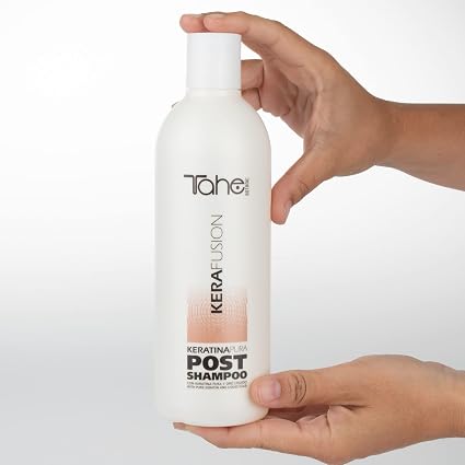TAHE - Kerafusion Champú Post Alisador Fibra a Fibra con Queratina Pura y Oro Líquido 500ml - Alarga el Alisado y Controla el Frizz - Sin Sulfatos