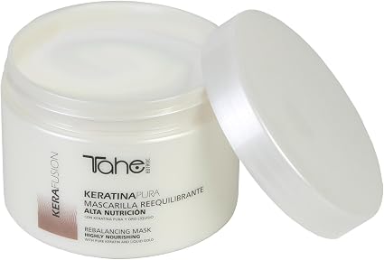 TAHE - Kerafusion Mascarilla Reequilibrante Queratina Pura 300 ml - Nutre, Repara y Controla el Encrespamiento - Cabello Seco y Post Alisado