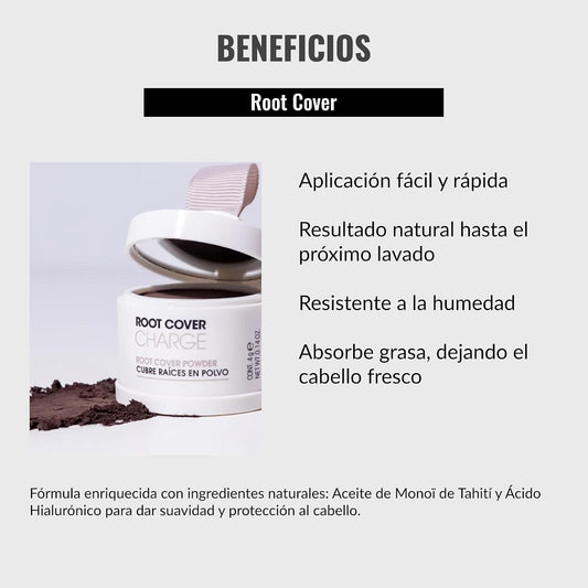 LENDAN - Root Cover Charge Cubre Raíces y Canas en Polvo Mineral Castaño 4 g - Cobertura Instantánea que Resiste la Humedad - Hasta 70 Aplicaciones