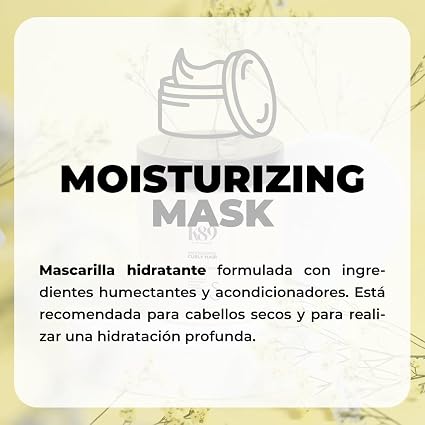 K89 - Professional Curly Hair Mascarilla Hidratante con Manteca de Karité, Aceite de Coco y B5 500 ml - Hidrata el Rizo Extraseco - Método Curly