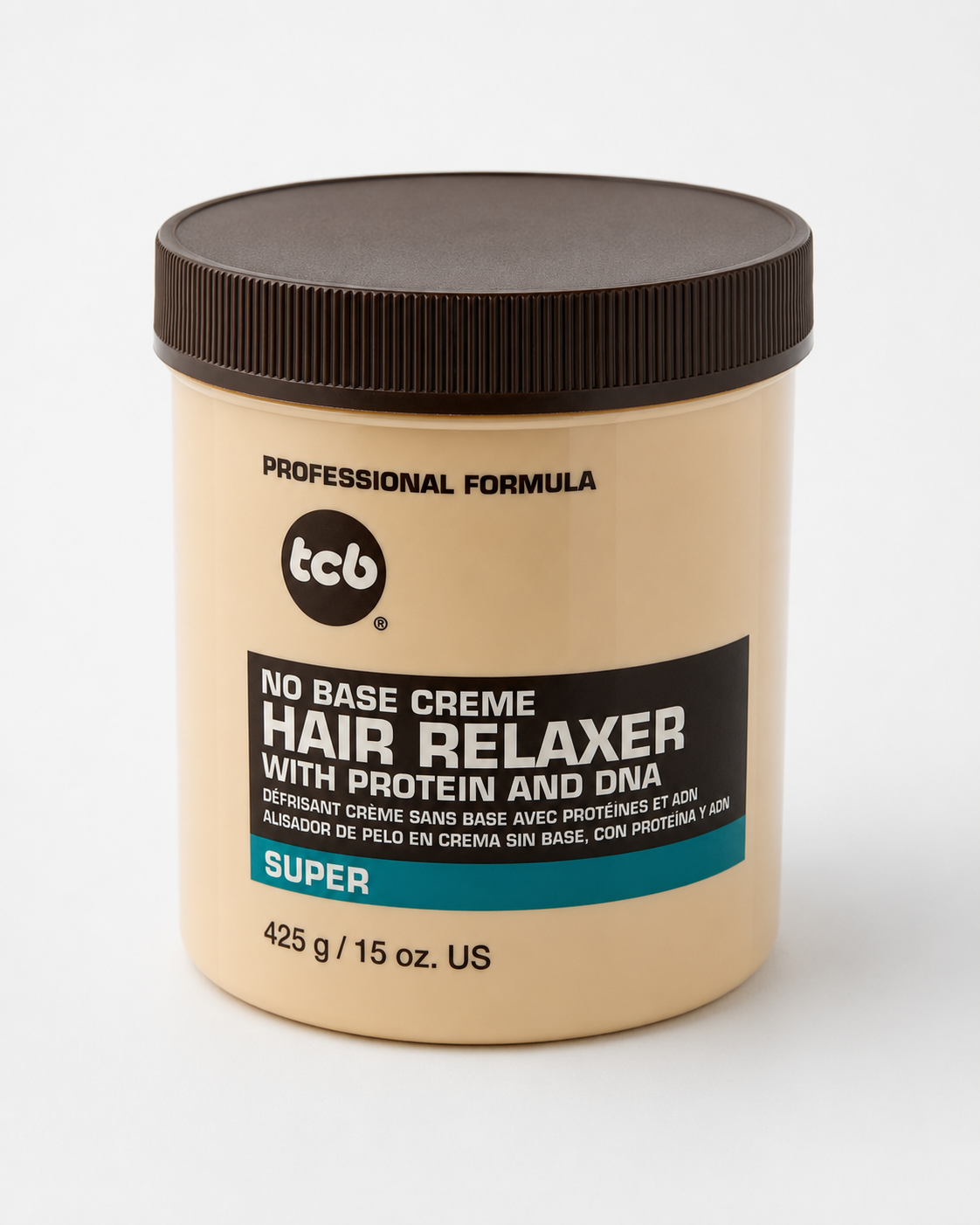 TCB Hair Relaxer No Base Creme – Super (425 g) | Alisado intenso para cabello muy rizado, grueso y resistente