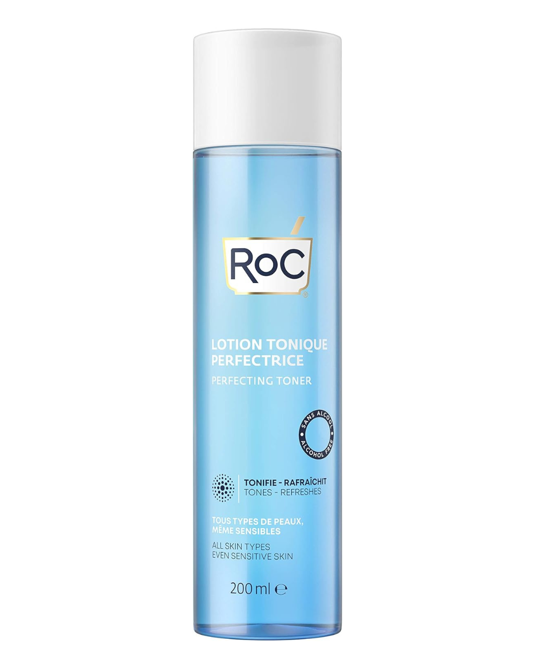 RoC - Tónico Perfeccionador - Limpiador Facial - Desatasca los Poros y Tonifica la Piel - Sin Alcohol - Todo Tipo de Piel - 200 ml