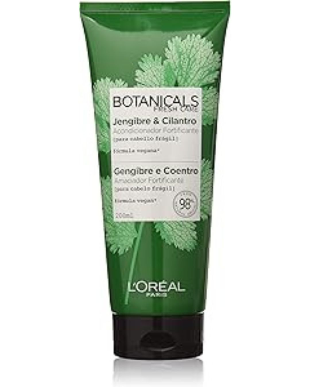 L'Oreal Paris Botanicals Crema Suavizante, Fuente de fuerza para cabellos frágiles, jengibre y cilantro - 200 ml