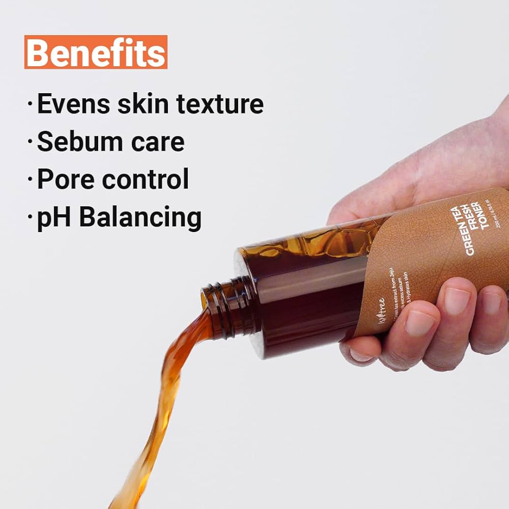 ISNTREE Green Tea Fresh Toner – tónico facial equilibrante con 80 % de extracto de té verde de la isla Jeju