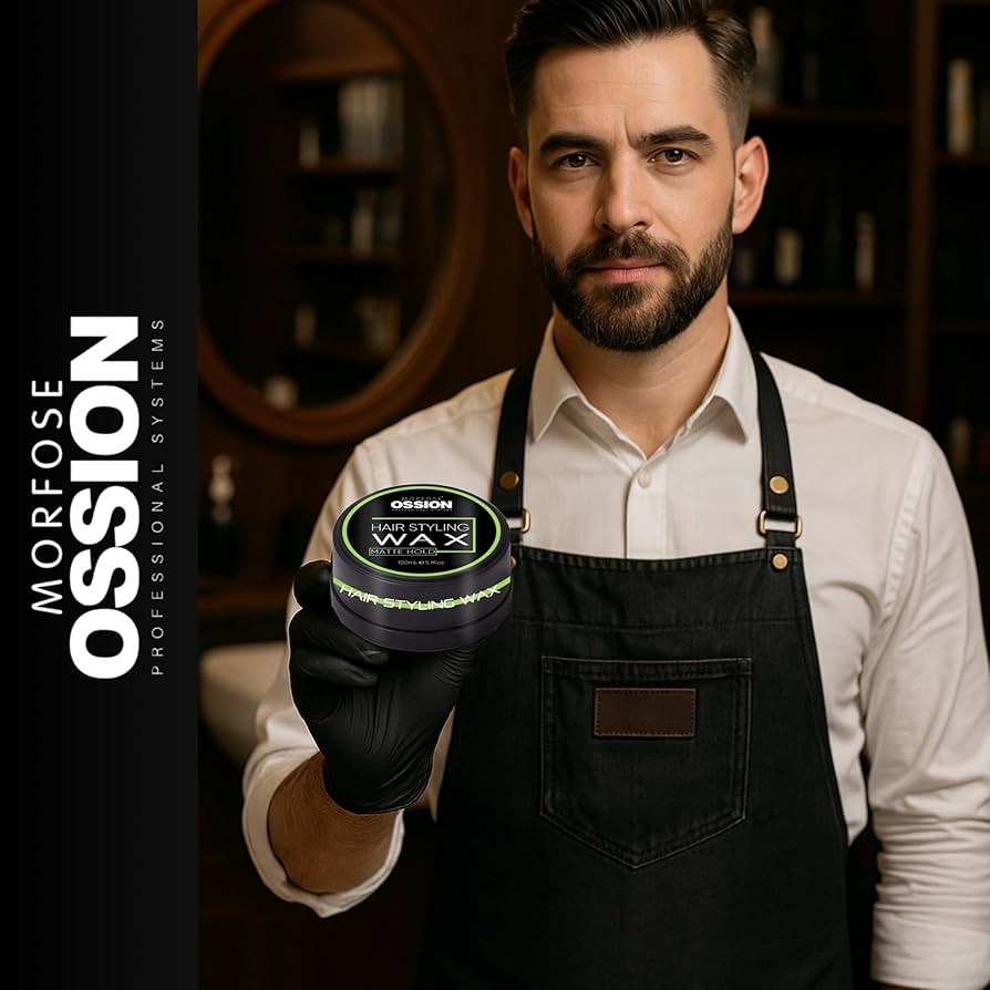 Morfose Ossion Premium Barber Line - Cera para peinar el cabello (150 ml)