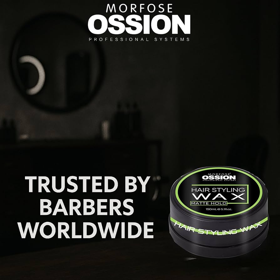 Morfose Ossion Premium Barber Line - Cera para peinar el cabello (150 ml)