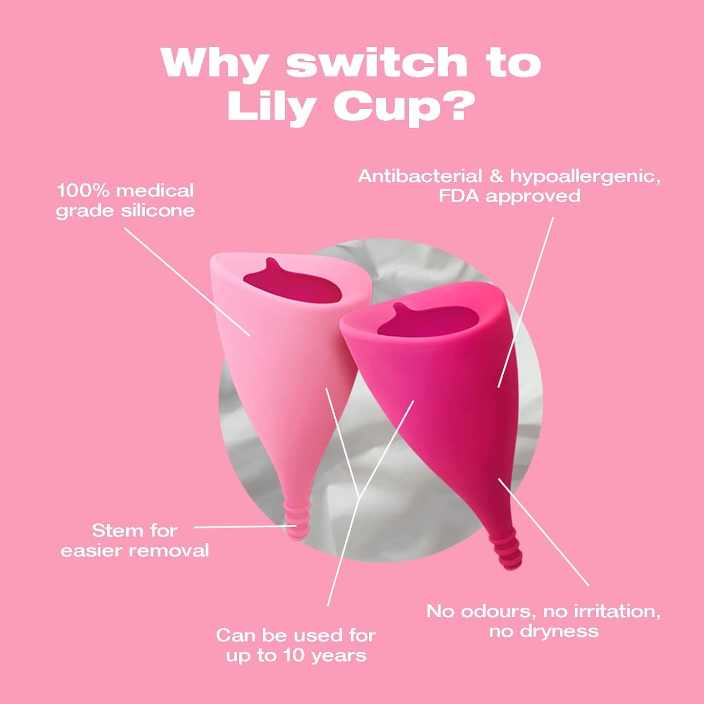INTIMINA - Lily Cup, talla B y talla A: Copa Menstrual Fina para tus Reglas que Podrás Usar durante hasta 8 Horas