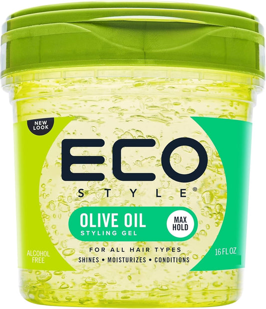 Eco Styler Gel Olive Oil (236 ml) | Gel fijador para rizos con aceite de oliva, control del frizz y brillo sin residuo