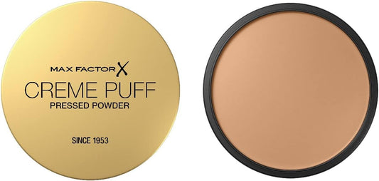 MAX FACTOR - Crème Puff Polvo Compacto Prensado 14 g - Acabado Mate y Aterciopelado - Cobertura Media Modulable y Control de Brillos - Multiusos como Polvo o Base