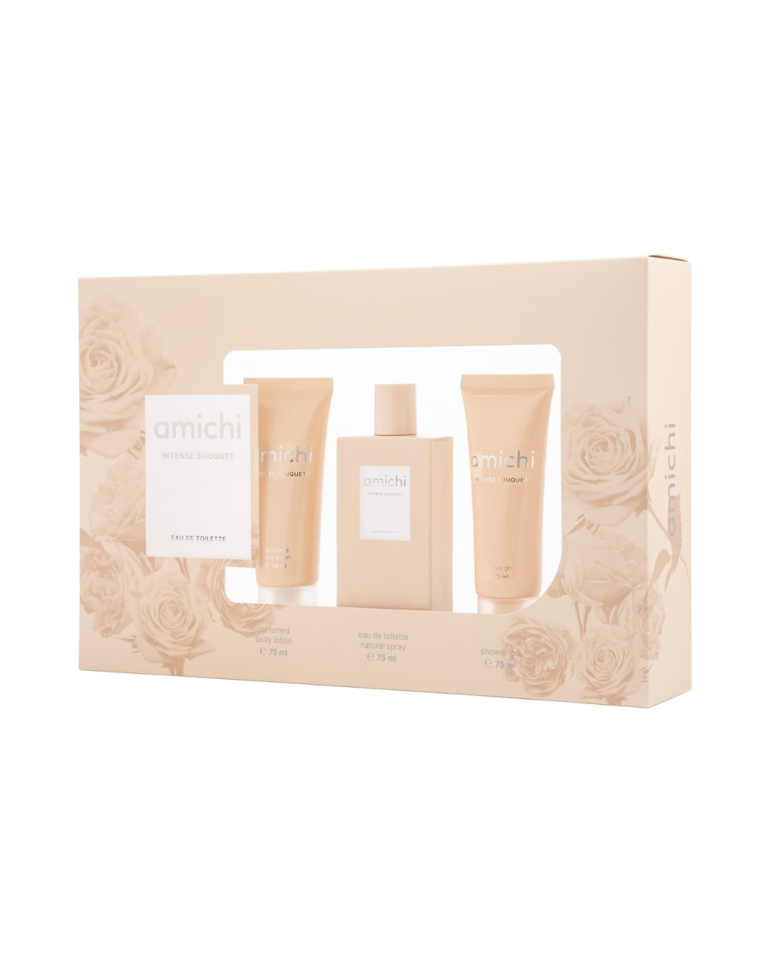 AMICHI - Pack Mujer - Intense Bouquet (Perfume + Gel de Baño + Crema Corporal) | Floral especiado alegre y fresco.
