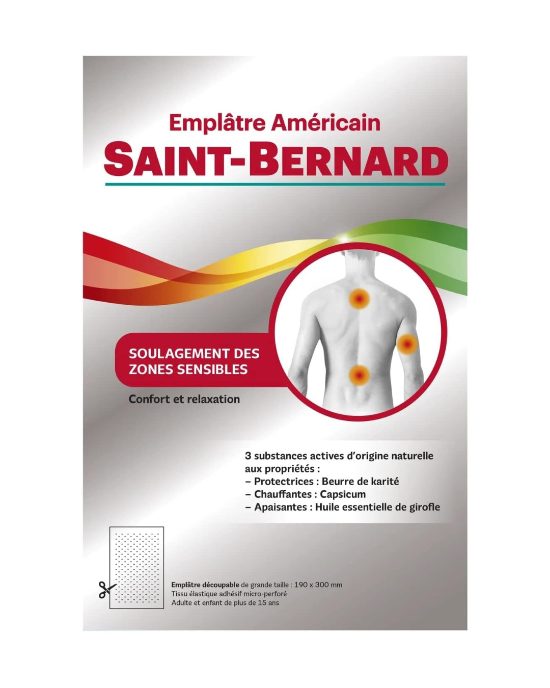 EMPL ELAST GM – Parche adhesivo elástico microperforado efecto calor (190 x 300 mm) | Alivio local de molestias musculares y articulares
