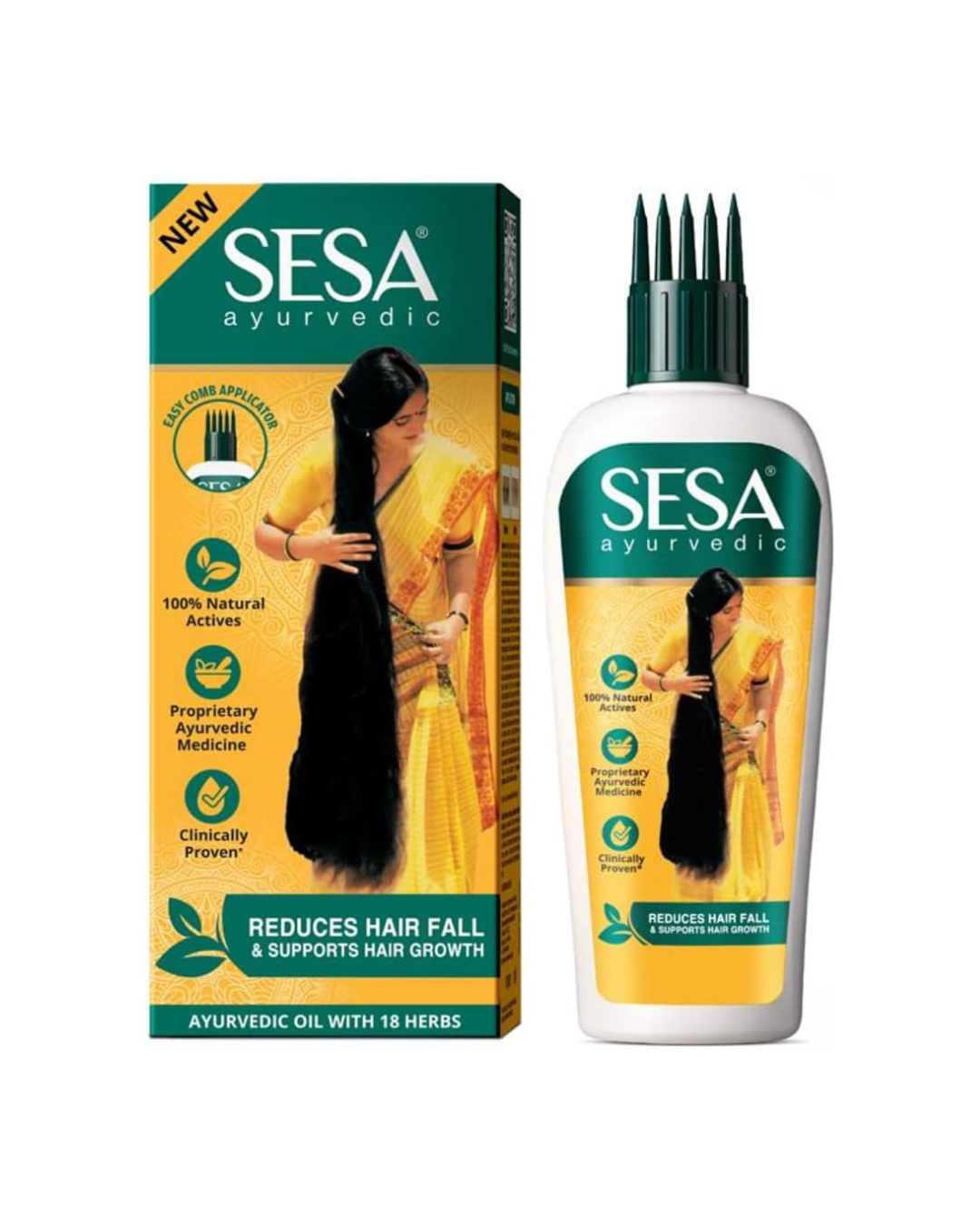 Sesa Aceite Capilar Ayurvédico Bhringraj (200 ml) | Nutrición intensa del cuero cabelludo y cabello más fuerte y brillante, sin aceite mineral