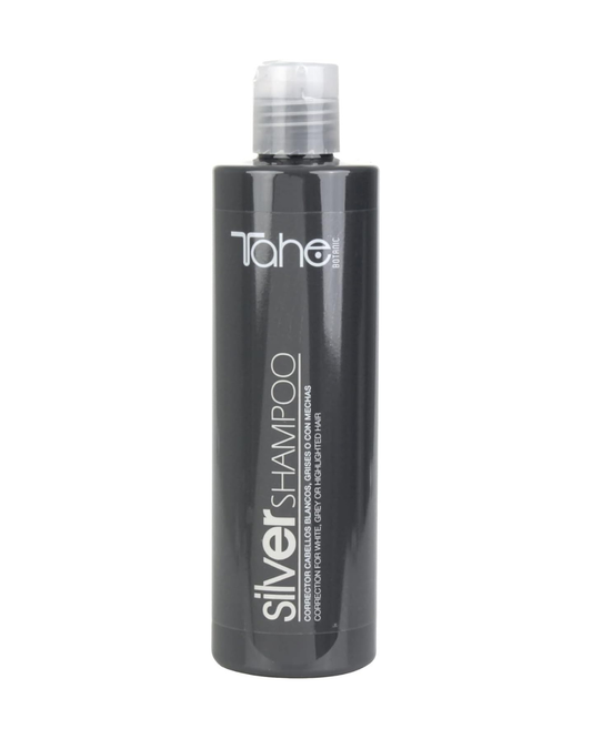Tahe Silver Champú Corrector Del Tono para Cabellos blancos, grises, rubios o con mechas