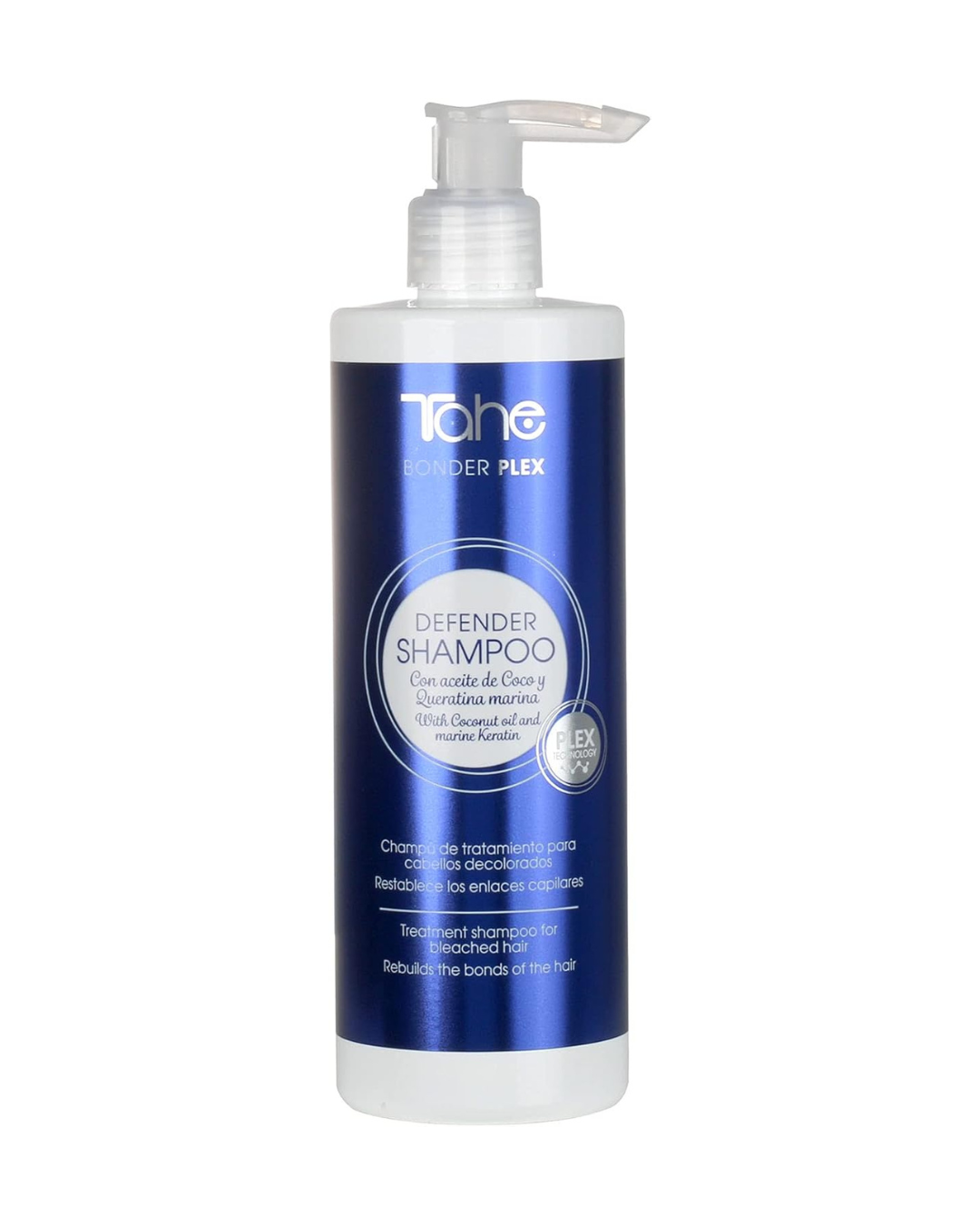 Tahe Bonder Plex Champú Defender para Cabellos Decolorados con Aceite de Coco y Queratina Marina (400 ml (Paquete de 1))