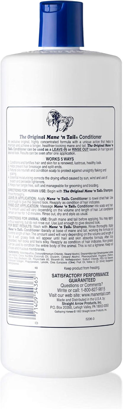 Straight Arrow Products Inc Original Horse – Bálsamo/Acondicionador (32 oz / 946 ml aprox.) | Hidratación intensa, desenredado y acabado sedoso