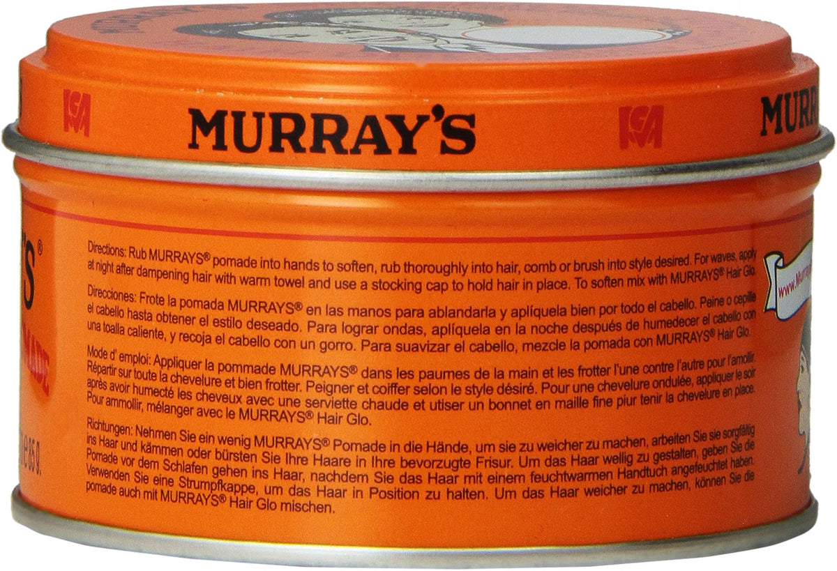 Murray's SupeMurray’s Superior Hair Dressing Pomade 85 g - Pomada clásica de fijación fuerte y brillo para peinados definidosrior - Pomada de peluquería MRSHP (85 g)