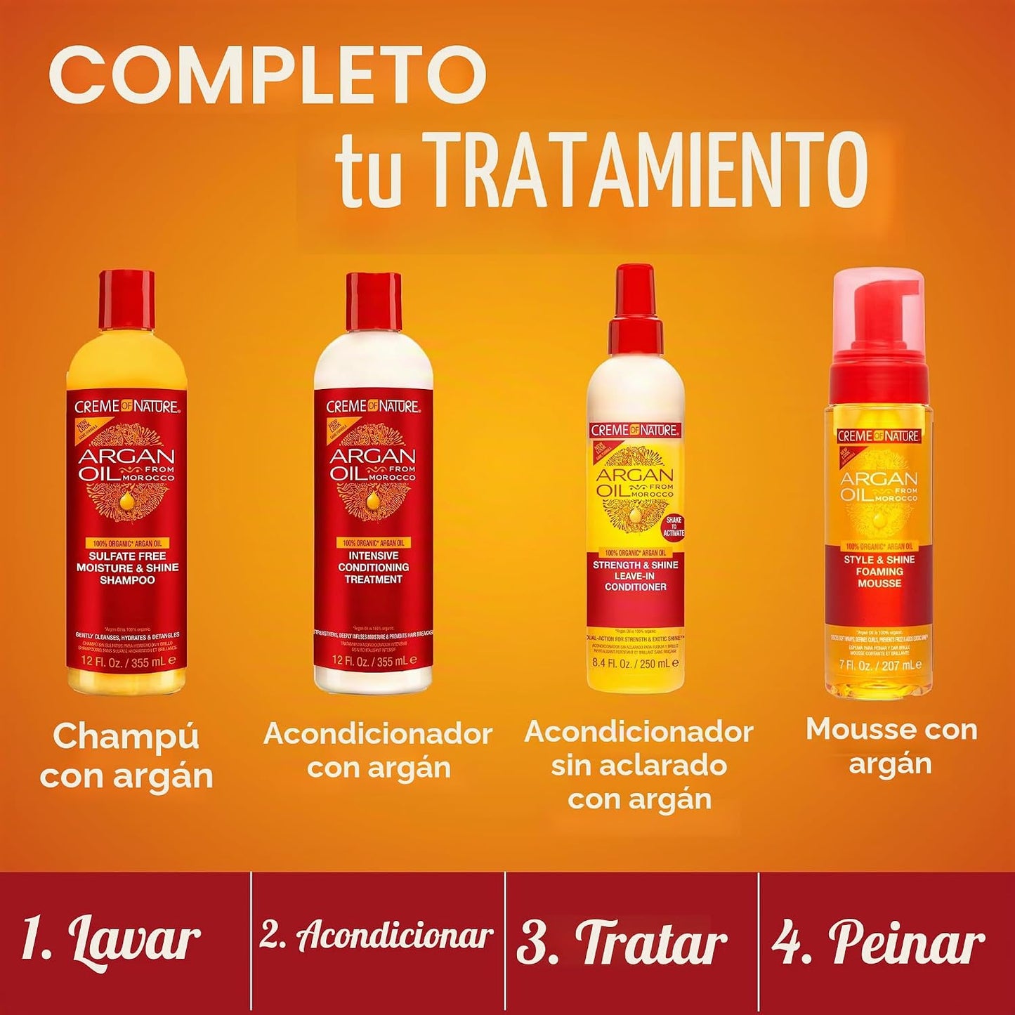 CREME OF NATURE - Argan Oil Moisture y Shine Curl Activator Crema Activadora de Rizos 354 ml - Revive el Rizo Seco y Controla el Frizz - Rizado y Afro