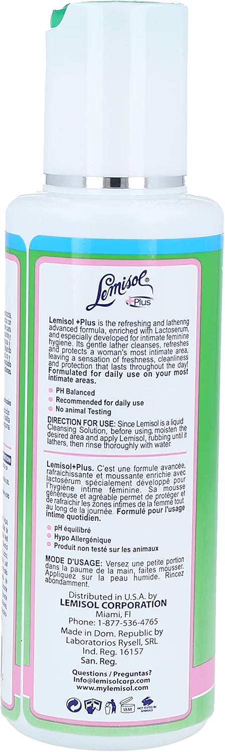 Lemisol Plus – Gel de higiene íntima femenina pH balanceado | Frescor con mentol y limpieza suave (uso externo)