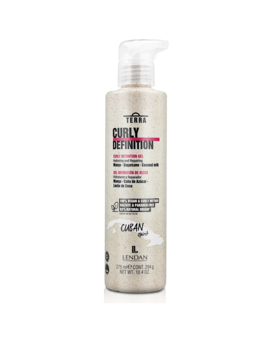 LENDAN - Terra Curly Definition Gel Definidor de Rizos 275 ml - Rizos Definidos sin Apelmazar - con Mango, Caña de Azúcar y Coco - Método Curly y Antiencrespamiento