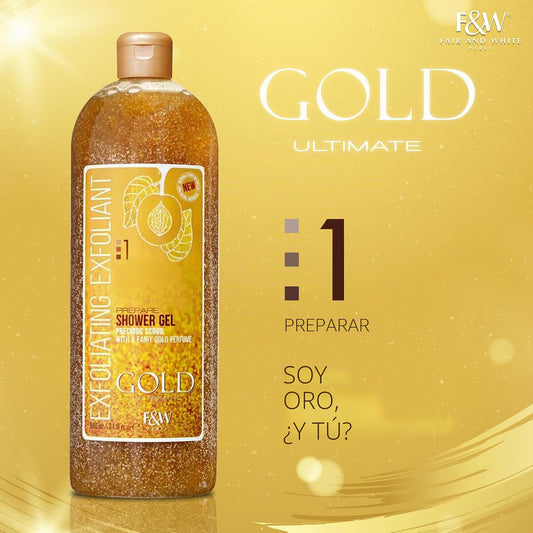 Fair & White Paris Gold Ultimate Gel de Ducha Exfoliante - Limpieza renovadora y piel más suave