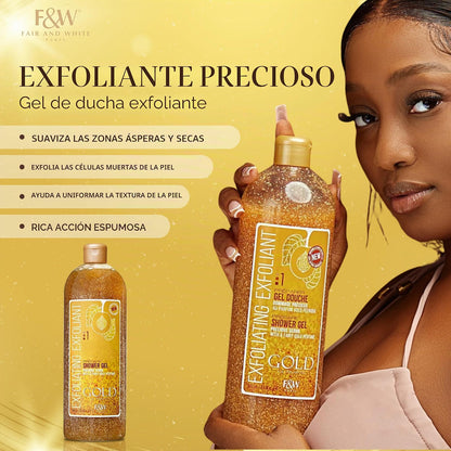 Fair & White Paris Gold Ultimate Gel de Ducha Exfoliante - Limpieza renovadora y piel más suave