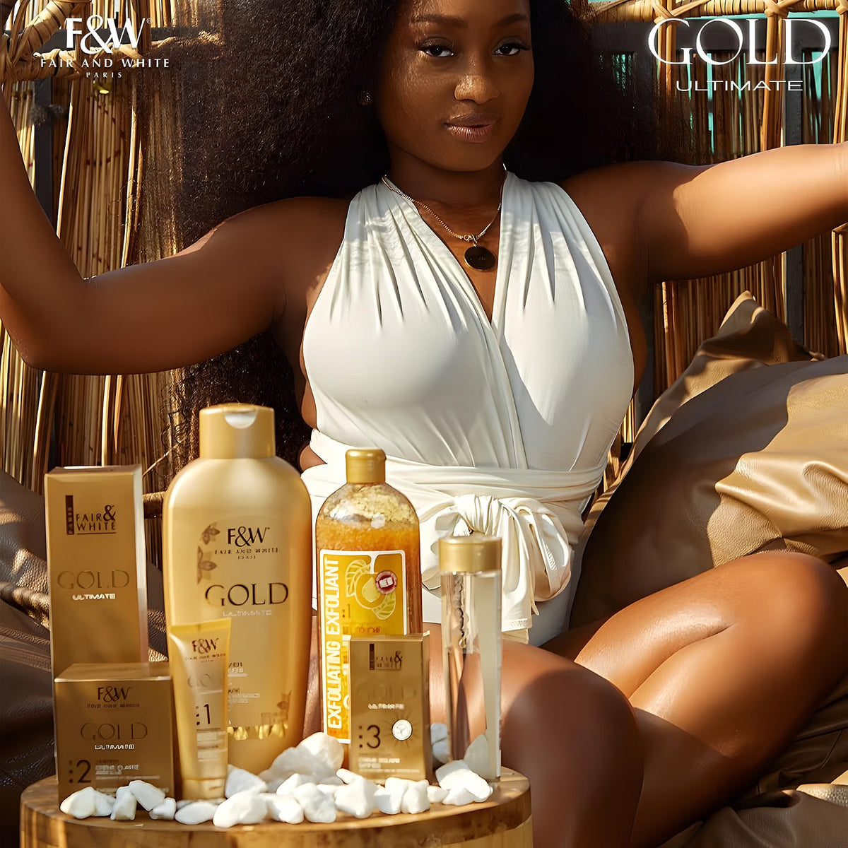 Fair & White Paris Gold Ultimate Gel de Ducha Exfoliante - Limpieza renovadora y piel más suave