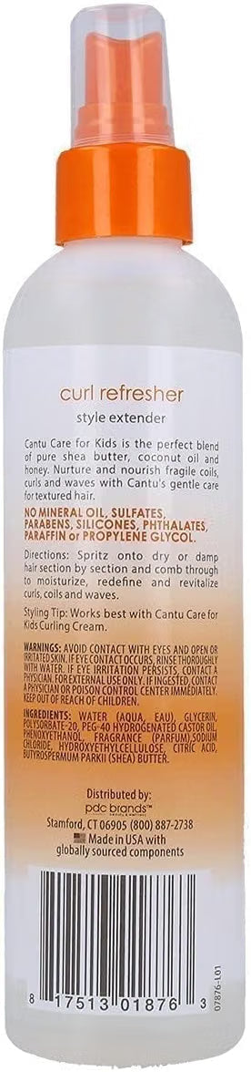 Cantu Kids Care Curl Refresher Spray (236 ml) - Spray refrescante para rizos infantiles: hidratación ligera, definición y menos enredos
