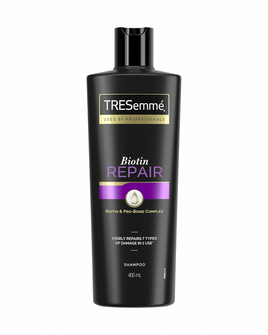 TRESEMMÉ - Biotin + Repair 7 Champú Reparador 400 ml - Cabello Seco y Dañado - con Biotina y Pro-Bond Complex - Repara 7 Tipos de Daño y Reconstruye la Fibra Capilar - Fortalece desde el Interior