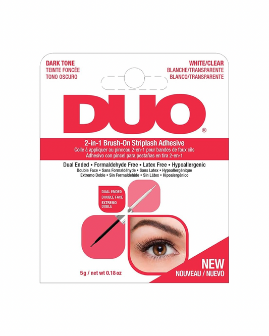 ARDELL - LashGrip Brush-On Adhesivo para Pestañas Postizas 2 en 1 Transparente y Negro 25 g - con Biotina y Agua de Rosas - Aplicador de Brocha de Precisión - sin Látex ni Formaldehído