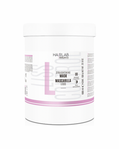 SALERM - Lisos Hair Lab Mascarilla Alisadora con Queratina y Aceite de Coco 1000ml - Prolonga el Alisado y Elimina el Frizz - Sin Sal ni Sulfatos