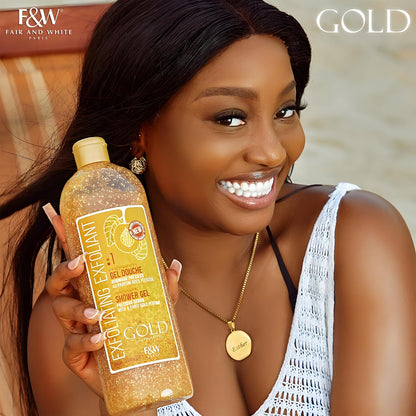 Fair & White Paris Gold Ultimate Gel de Ducha Exfoliante - Limpieza renovadora y piel más suave