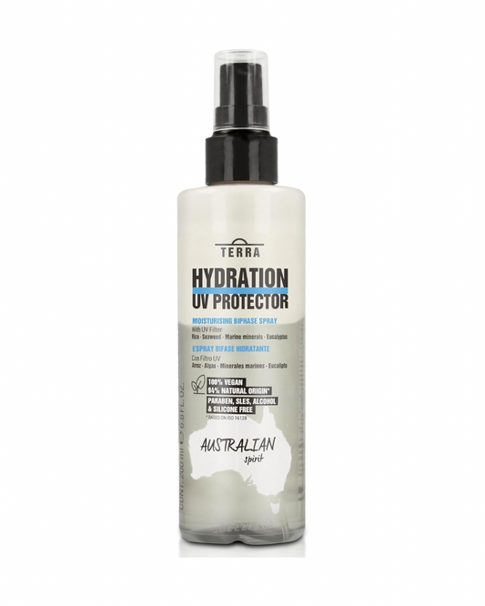 LENDAN - Terra Hydration UV Protector Spray Bifásico sin Aclarado 200 ml - Desenredante e Hidratante - Protector del Calor y la Radiación UV - Previene la Rotura del Cabello