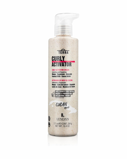 LENDAN - Terra Curly Activator Activador de Rizos en Crema sin Aclarado 275 ml - Método Curly, Define sin Apelmazar - Mango, Aguacate y Cacao