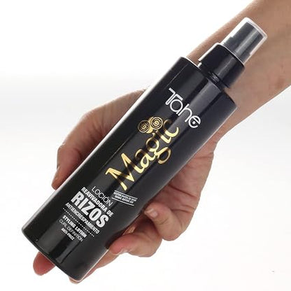 TAHE - Magic Rizos Loción Reavivadora de Rizos Antiencrespamiento en Spray 300ml - Reaviva y Define el Rizo entre Lavados sin Apelmazar Método Curly