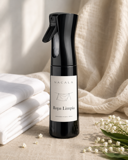 Ambientador Spray Ropa Limpia NACALA 300ml | 500-1.000 pulverizaciones | Aroma a ropa recién lavada para hogar, hoteles, clínicas y oficinas