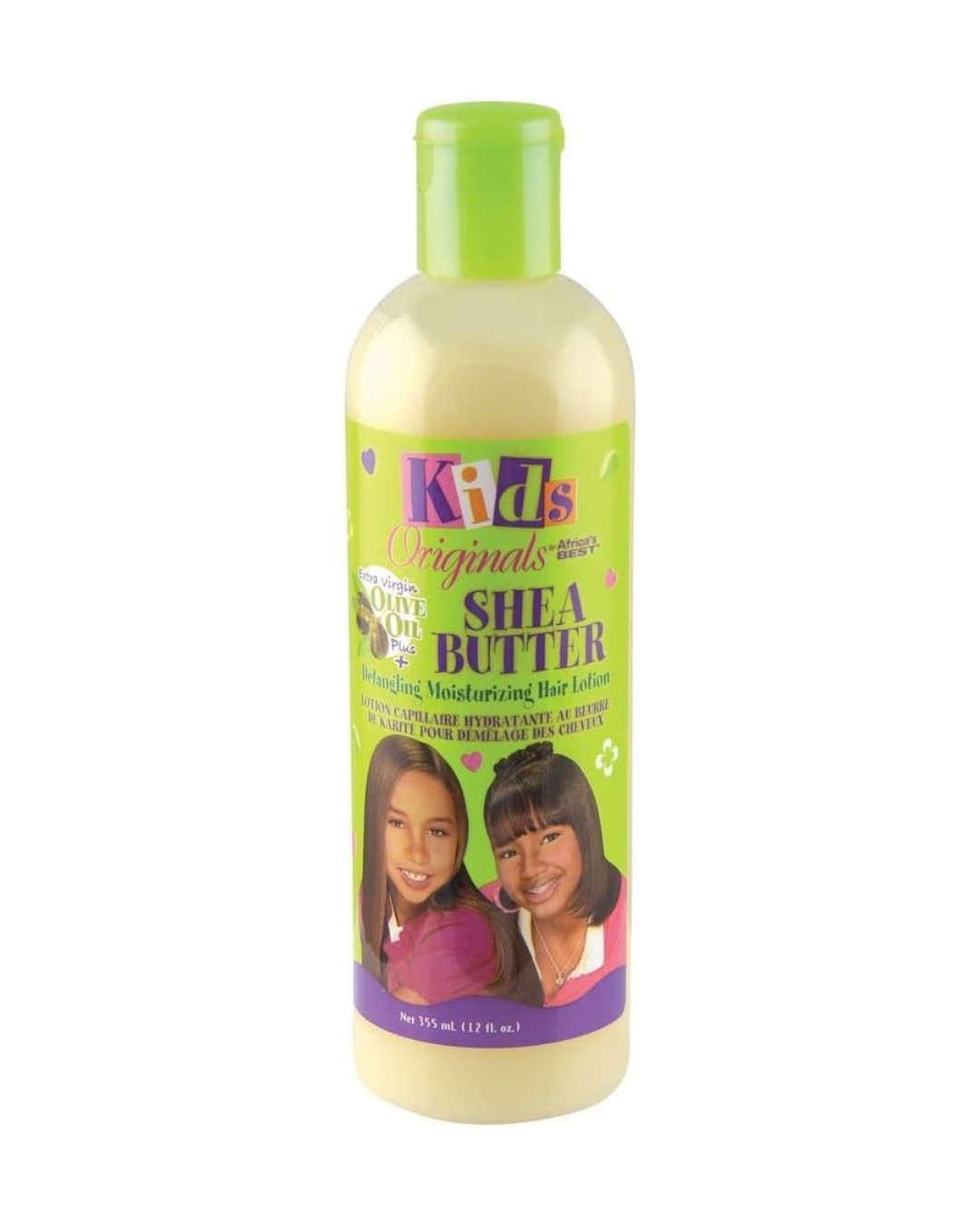 AFRICA'S BEST - Kids Organics Loción Hidratante Desenredante 355 ml - con Aceite de Oliva y Manteca de Karité - Desenreda, Hidrata y Previene la Rotura - Cabello Rizado y Afro para Toda la Familia