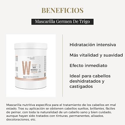 SALERM - Mascarilla Germen de Trigo Nutritiva 1000 ml - Desenreda y Repara el Cabello Teñido, Decolorado o con Permanente - Efecto Inmediato