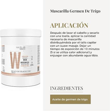 SALERM - Mascarilla Germen de Trigo Nutritiva 1000 ml - Desenreda y Repara el Cabello Teñido, Decolorado o con Permanente - Efecto Inmediato