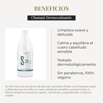 SALERM - Hair Lab Dermocalmante Champú con Hamamelis, Romero, Menta y Tomillo 1200ml - Calma el Picor y la Irritación - Cuero Cabelludo Sensible
