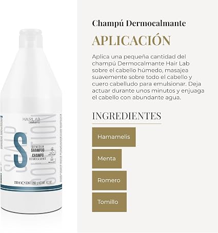 SALERM - Hair Lab Dermocalmante Champú con Hamamelis, Romero, Menta y Tomillo 1200ml - Calma el Picor y la Irritación - Cuero Cabelludo Sensible