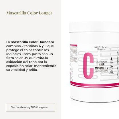 SALERM - Mascarilla Pelo Teñido, Decolorado o con Canas - Color Duradero Hair Lab 1000ml - Vitaminas A y E - Sella y Mantiene el Color Sin Sulfatos