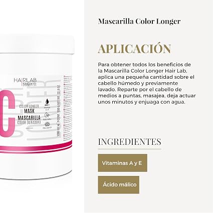 SALERM - Mascarilla Pelo Teñido, Decolorado o con Canas - Color Duradero Hair Lab 1000ml - Vitaminas A y E - Sella y Mantiene el Color Sin Sulfatos