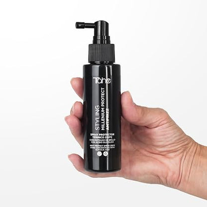 TAHE - Millenium Protect Spray Protector Térmico 230º 100ml - Escudo contra el Calor de Plancha y Secador, Antihumedad - Brillo y Cabello Manejable