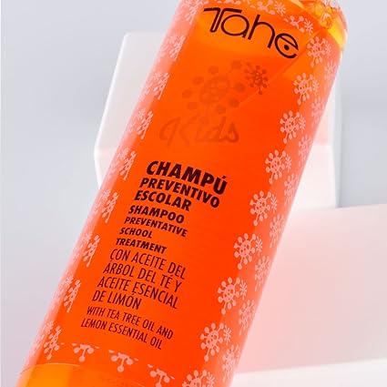 TAHE - Kids Protect 2-Phase Champú Infantil Preventivo de Piojos con Aceite Árbol del Té 300 ml - Protege del Contagio Escolar - Desenreda e Hidrata