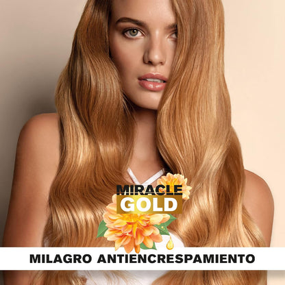 TAHE - Miracle Gold Crema de Peinado Antiencrespamiento con Queratina Argán y Manzanilla 100ml - Doma el Cabello Rebelde y el Frizz - Sin Aclarado