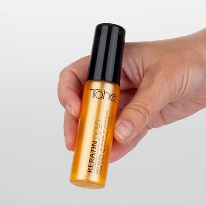 TAHE - Keratin Gold Sérum Capilar Oro Líquido con Queratina Pura, Células Madre Vegetales Activas y Aceite de Argán 30ml - Sella Puntas Abiertas