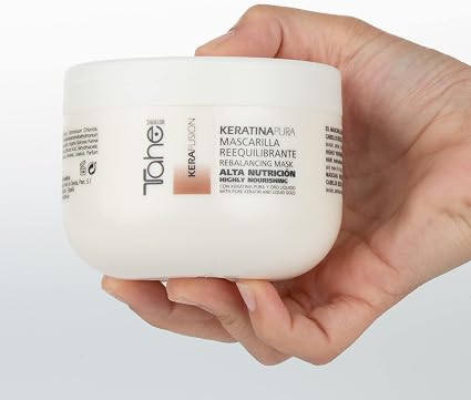 TAHE - Kerafusion Mascarilla Reequilibrante Queratina Pura 300 ml - Nutre, Repara y Controla el Encrespamiento - Cabello Seco y Post Alisado