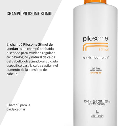 LENDAN - Pilosome Stimul Champú Anticaída B-Trixil Complex 1000 ml - Estimula el Crecimiento desde el Bulbo Piloso - Cabello Fino y Debilitado